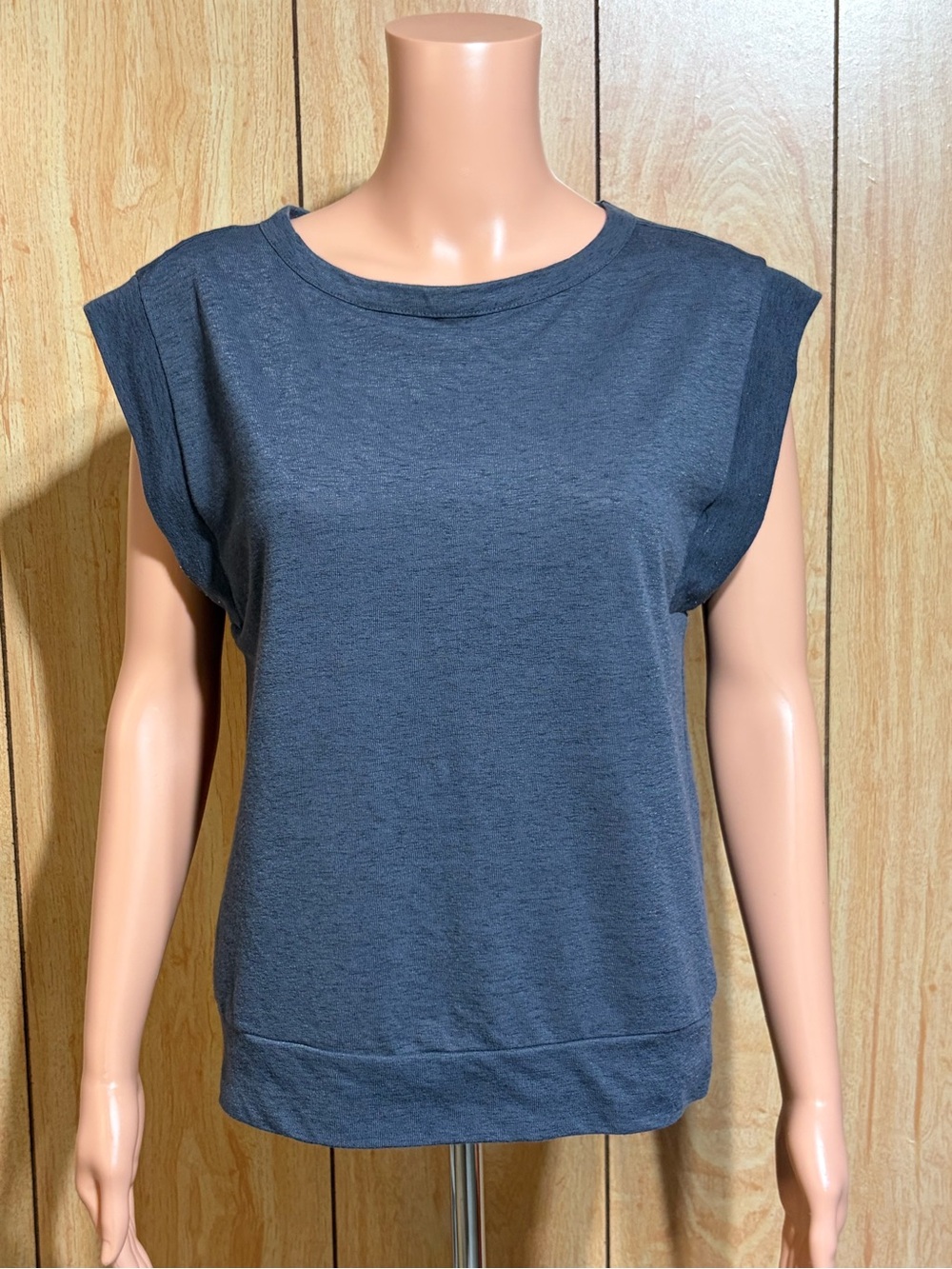 LOFT Heather Charcoal Cap Sleeve Crewneck Top SZ - SP